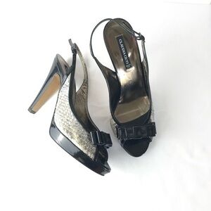 NWOB Claudia Ciuti Snake Skin Platform Open Toe Sandals